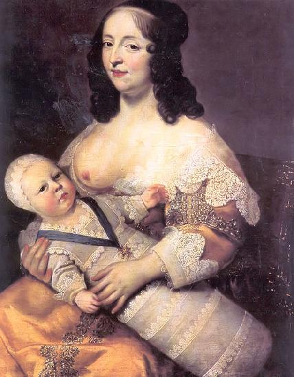 Charles Beaubrun Louis XIV et la Dame Longuet de La Giraudiee France oil painting art